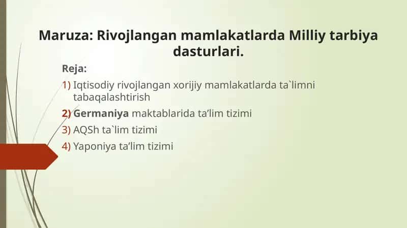 Iqtisodiy rivojlanishda xorijiy mamlakatlarda ta'limni ta'baqalashtirish 1