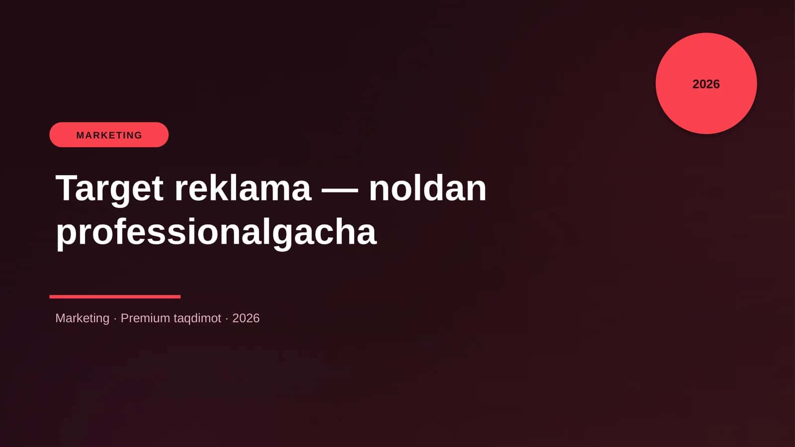 Target reklama — noldan professionalgacha 1