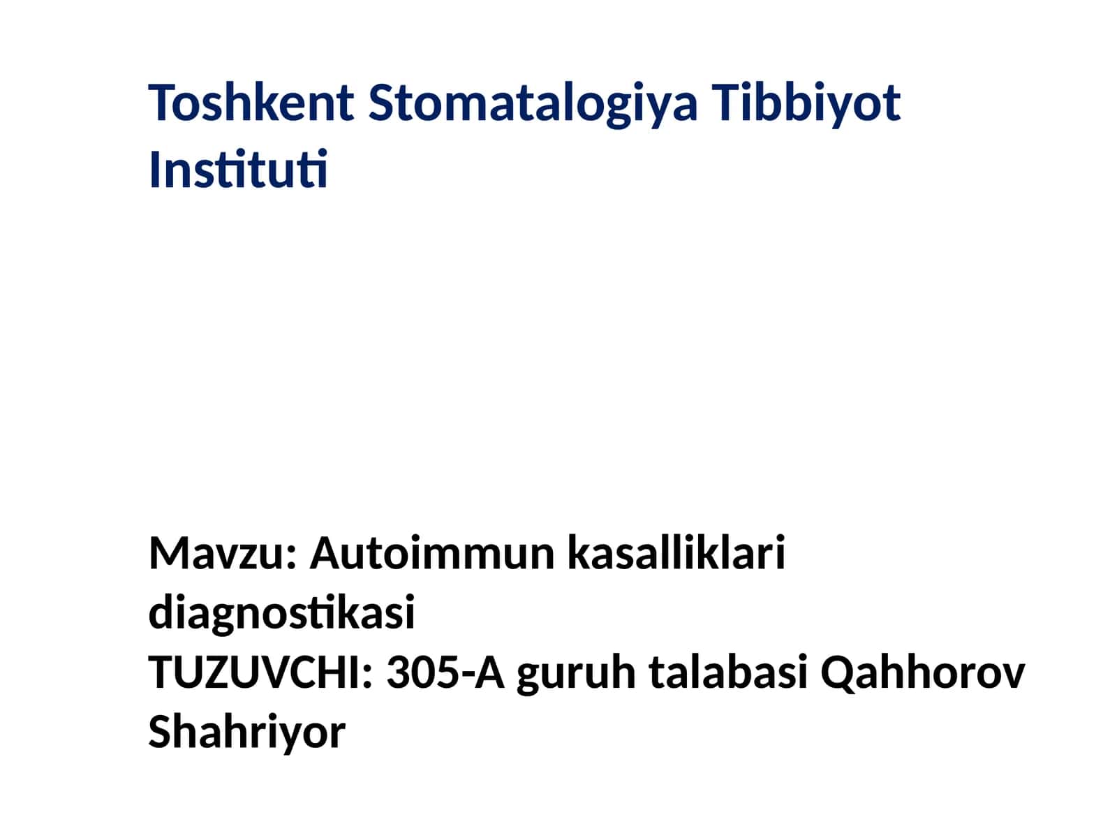 Autoimmun kasalliklaridiagnostikasi 1