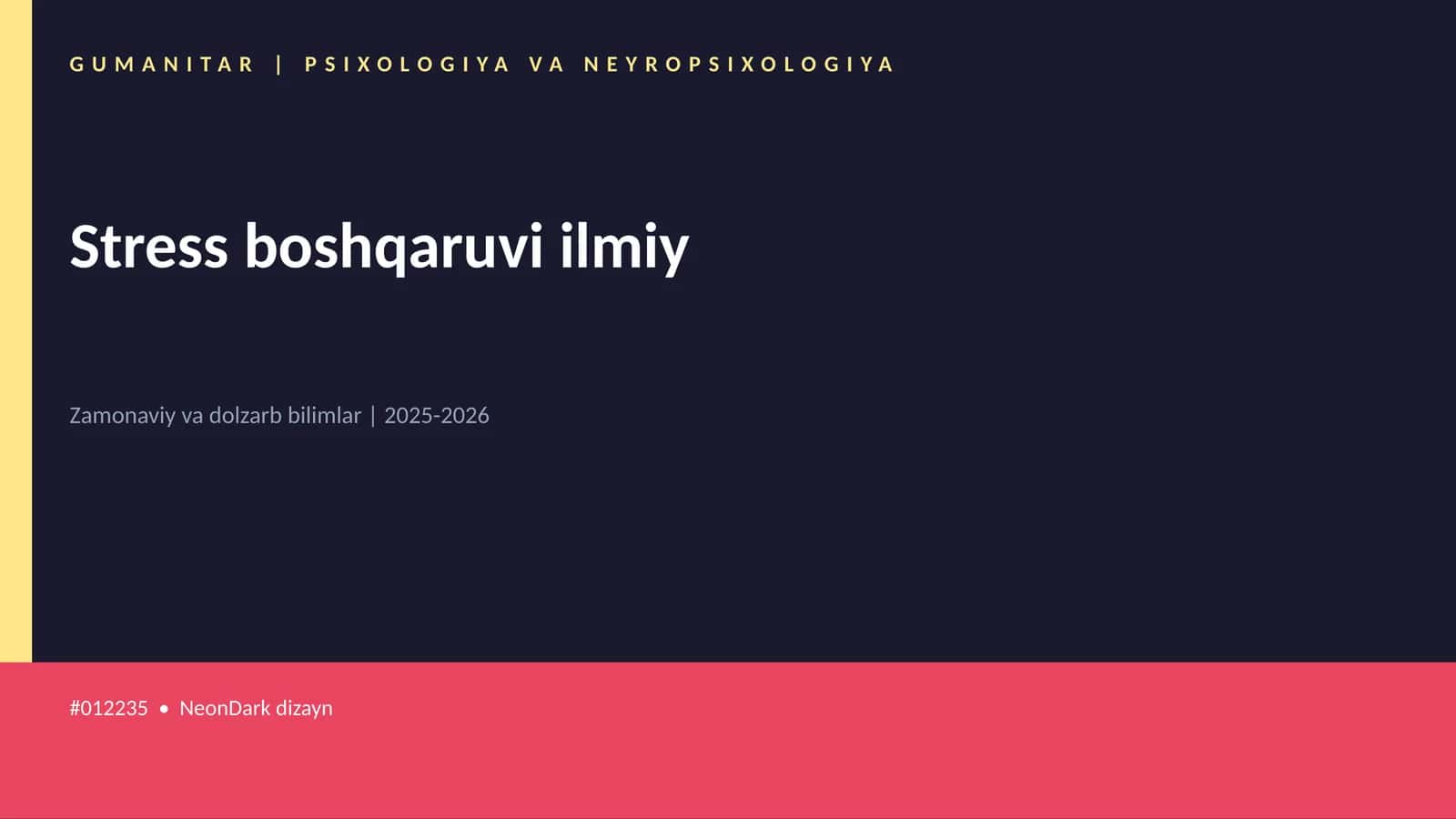 Stress boshqaruvi ilmiy 1