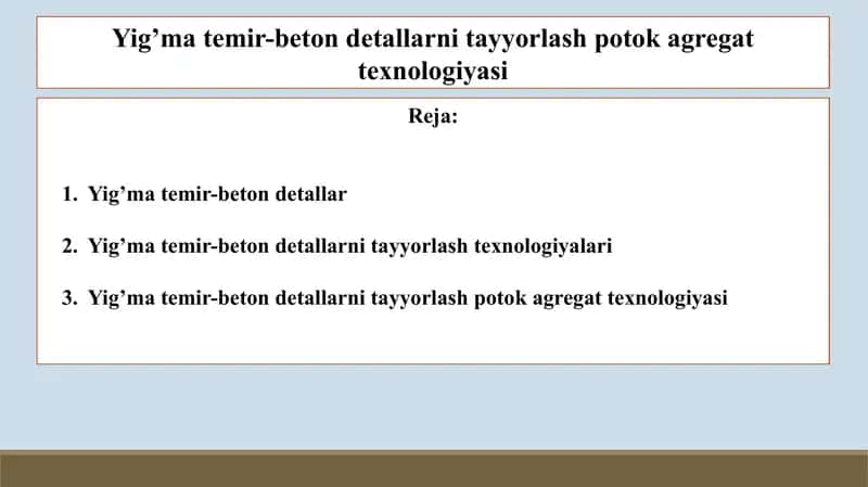 Yig’matemir-betondetallarnitayyorlashpotokagregattexnologiyasi 1