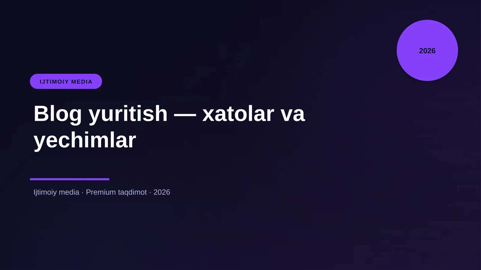 Blog yuritish — xatolar va yechimlar 1