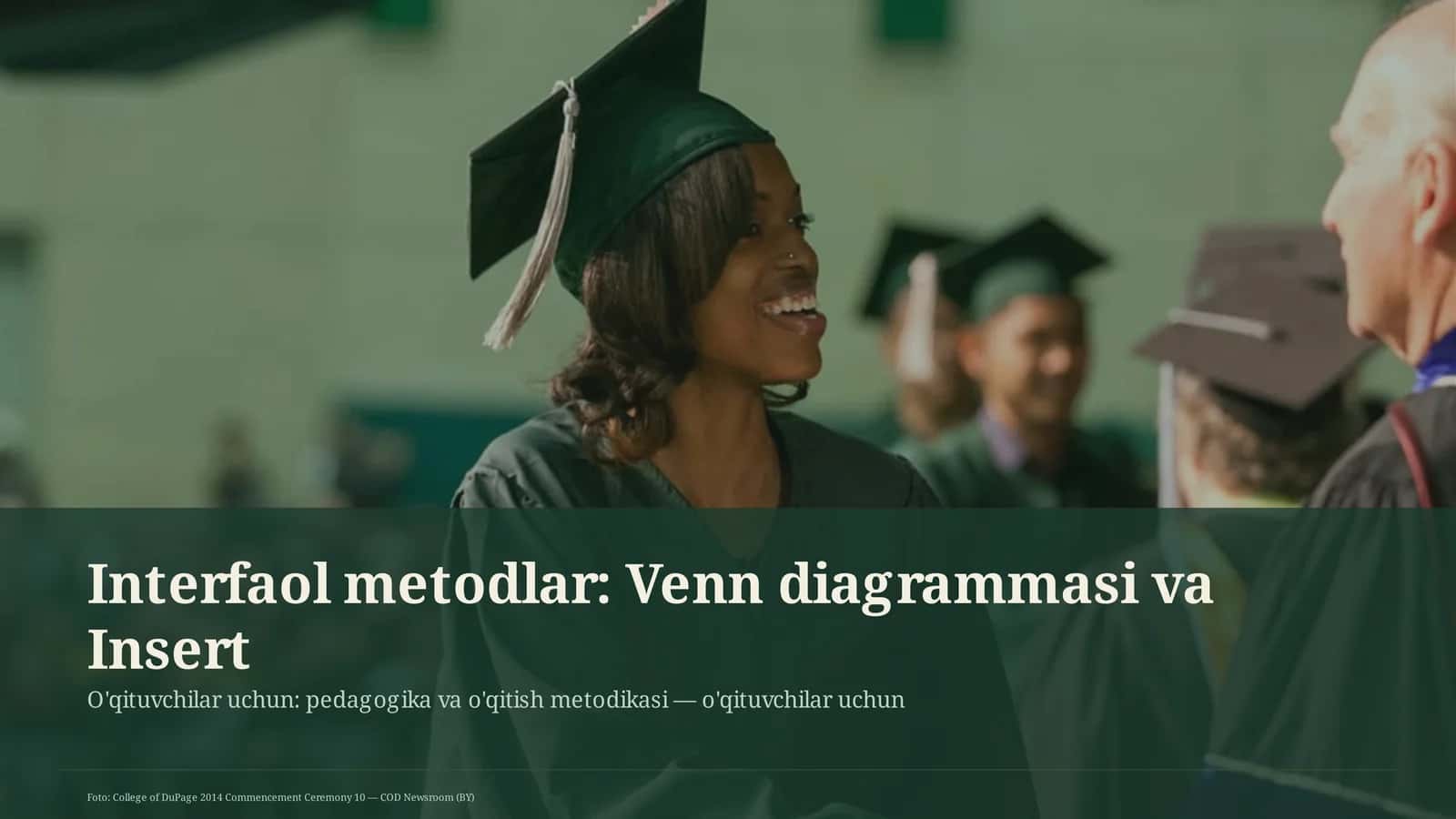 Interfaol metodlar: Venn diagrammasi va Insert 1