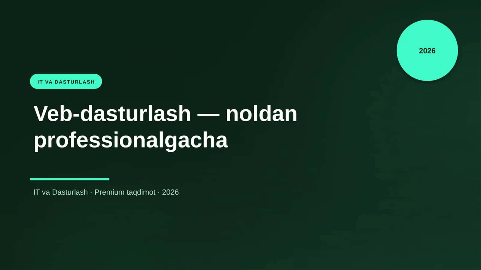 Veb-dasturlash — noldan professionalgacha 1
