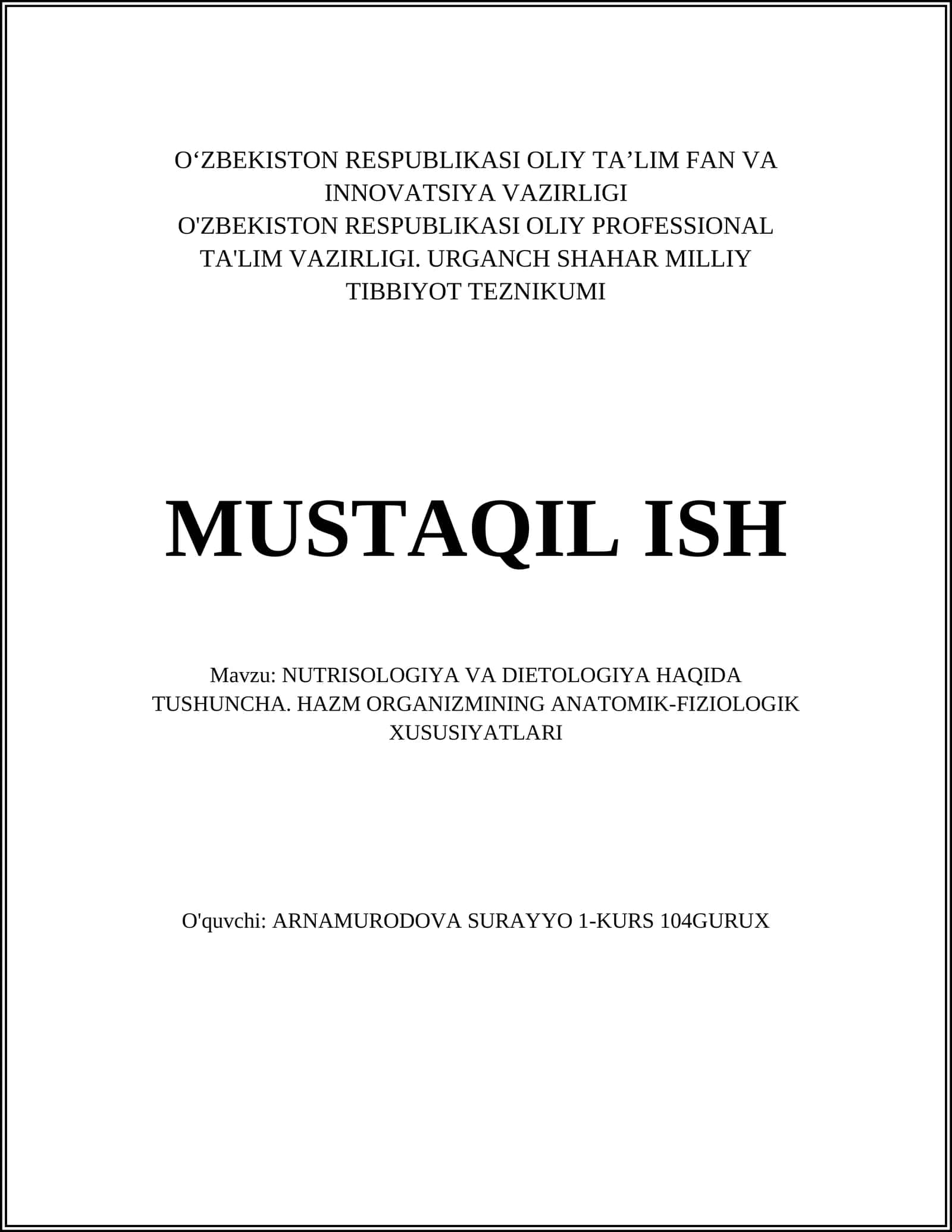 NUTRISOLOGIYA VA DIETOLOGIYA 1