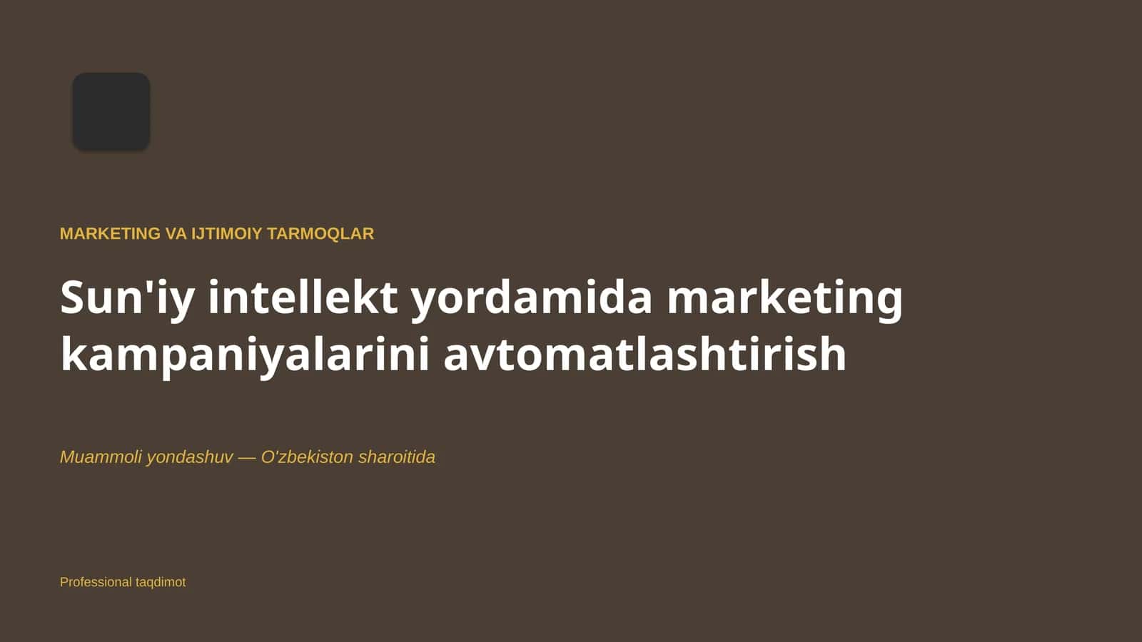 Marketing va ijtimoiy tarmoqlar 1