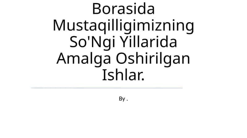 O'Zbekistonda Inson Huquqlari Taminlanishi Borasida Mustaqilligimizning So'Ngi Yillarida Amalga Oshirilgan Ishlar 1