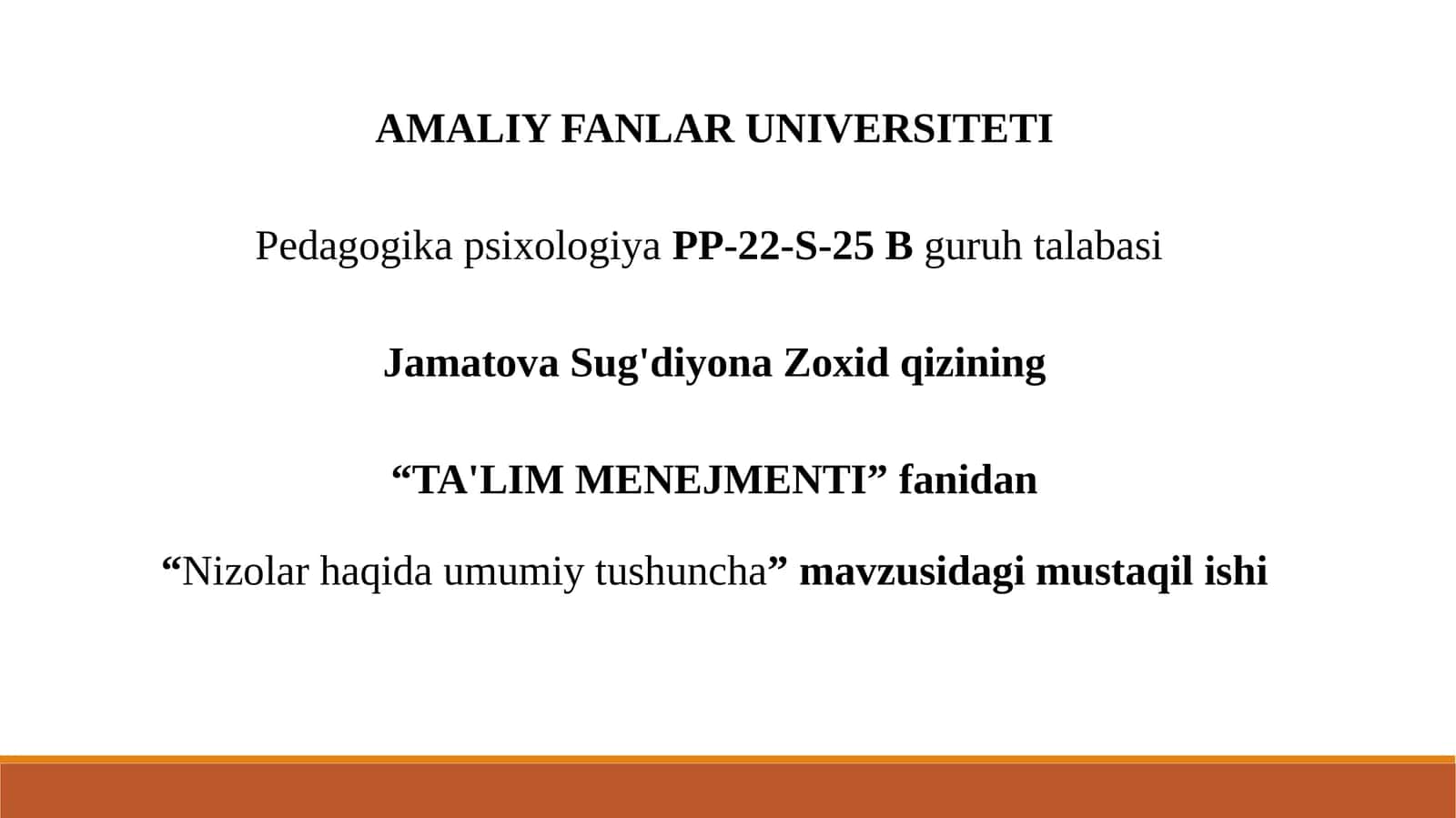 Nizolar haqida umumiy tushuncha 1