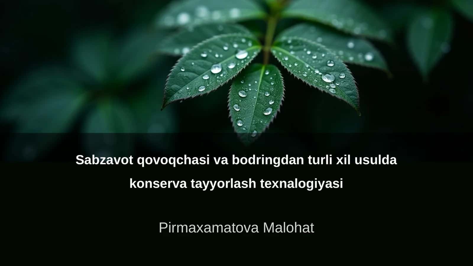 Sabzavot qovoqchasi va bodringdan turli xil usulda konserva tayyorlash texnologiyasi 1