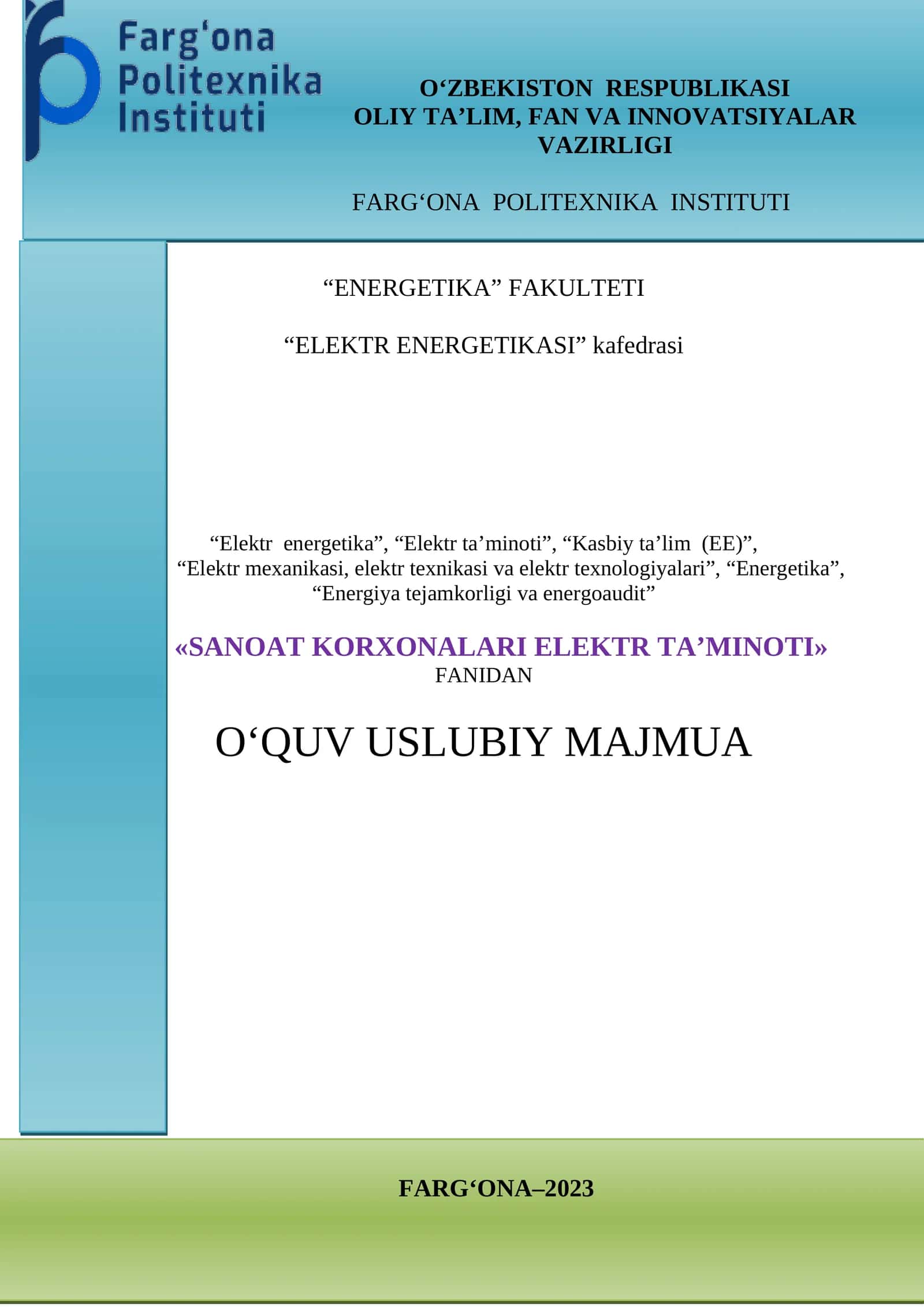 Elektr energetikasi ta'lim 1