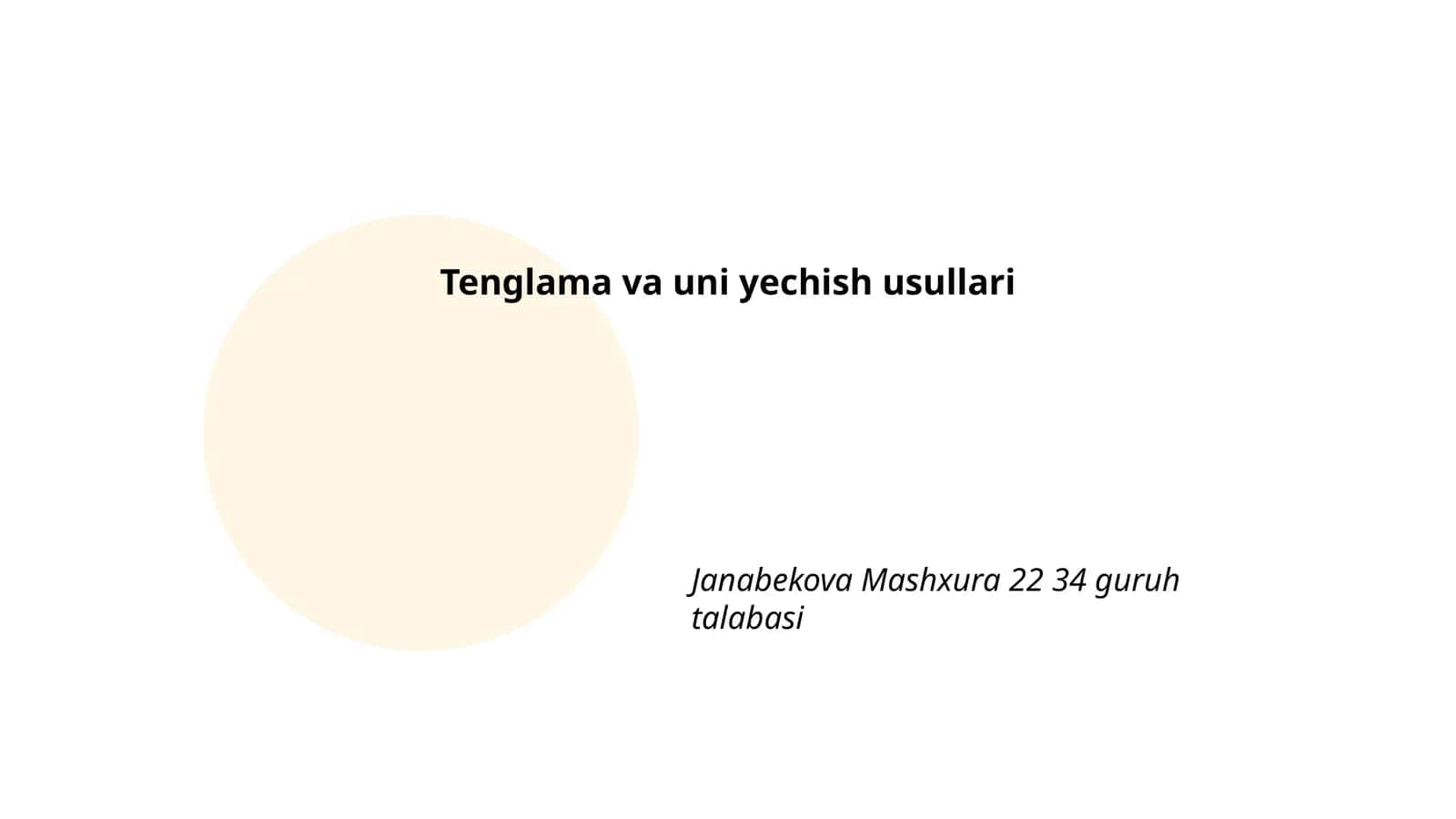 Tenglama va uni yechish usullari 1