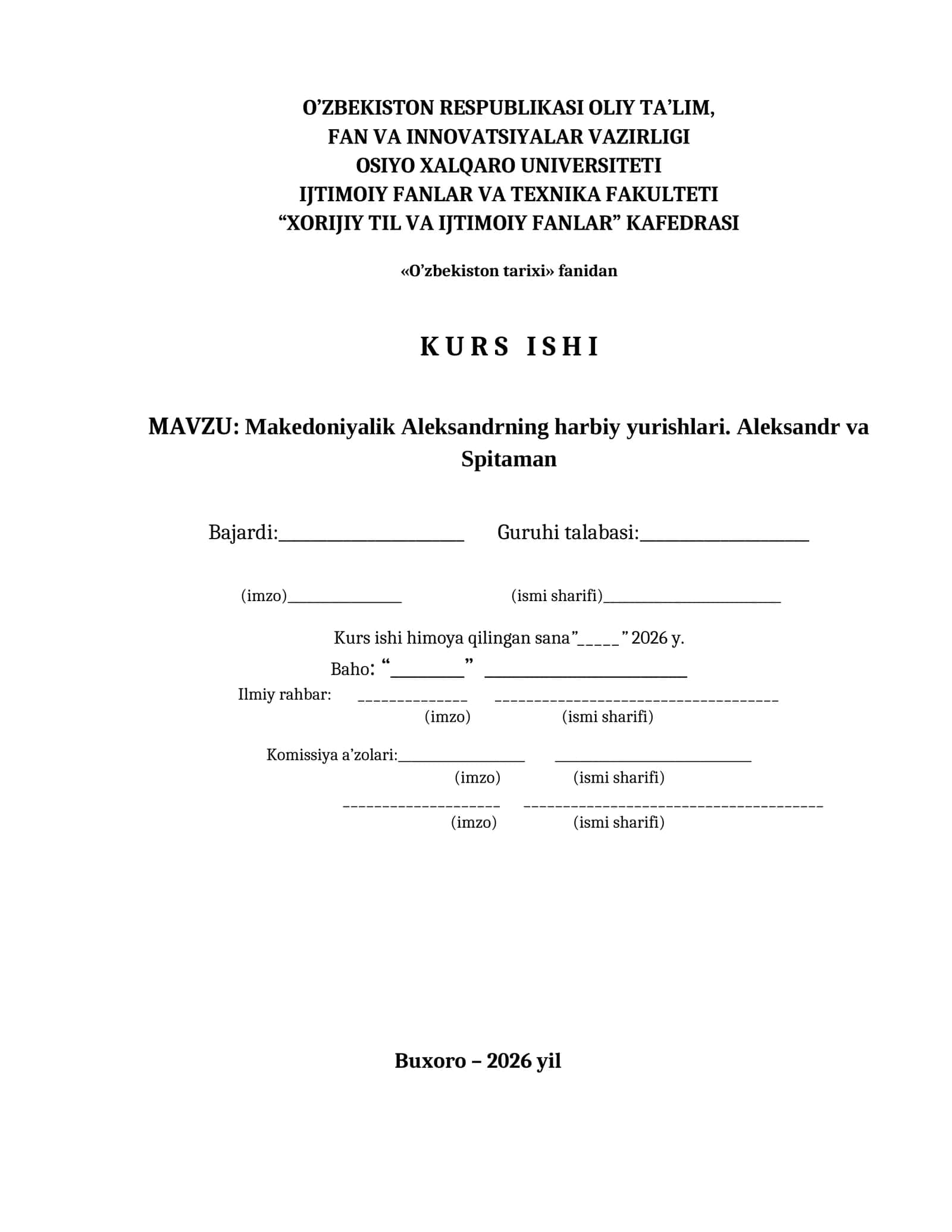 Makedoniyalik Aleksandrning harbiy yurishlari. Aleksandr va Spitaman 1