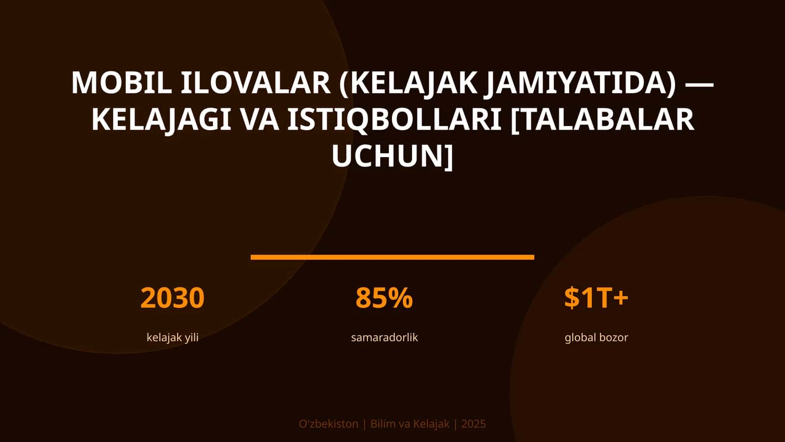 MOBIL ILOVALAR (KELAJAK JAMIYATIDA) — KELAJAGI VA ISTIQBOLLARI [TALABALAR UCHUN] 1