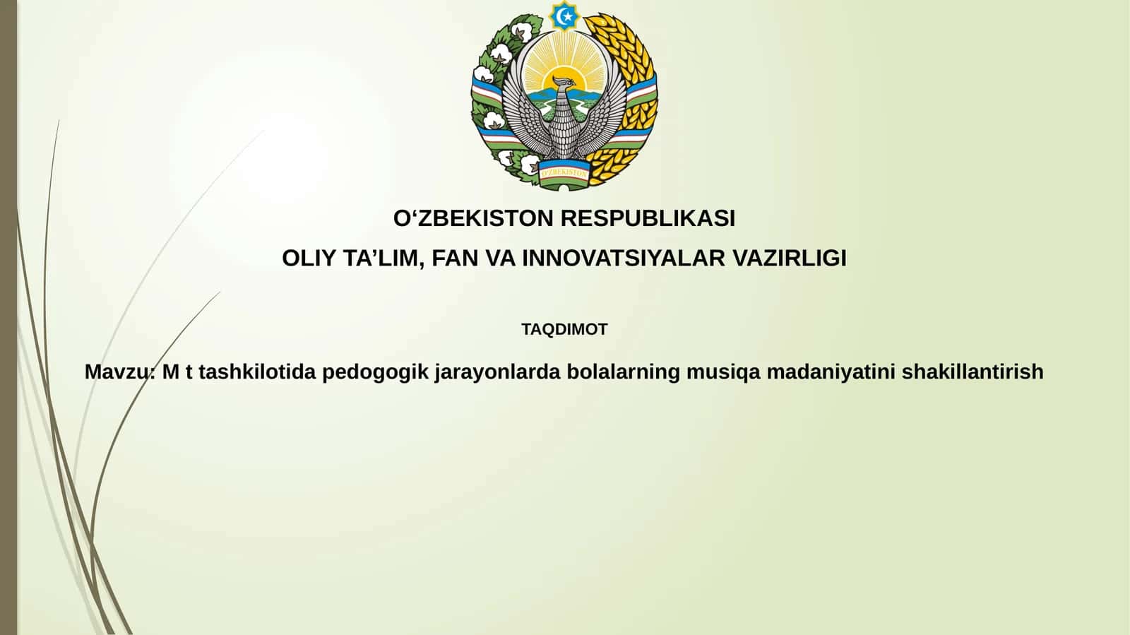 Musiqiy madaniyatni shakllantirishning nazariy asoslari 1