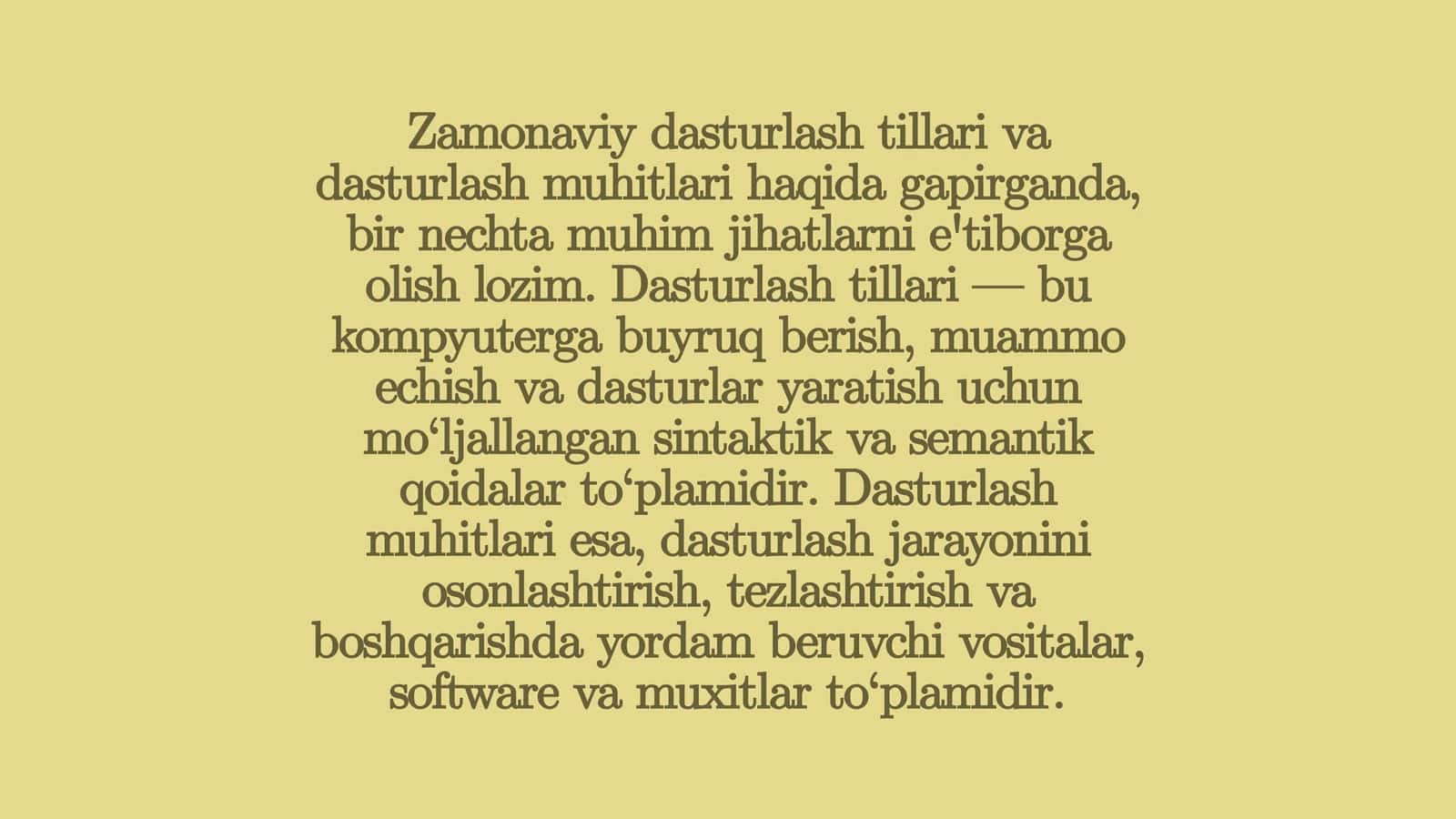 Dasturlash tillari 1