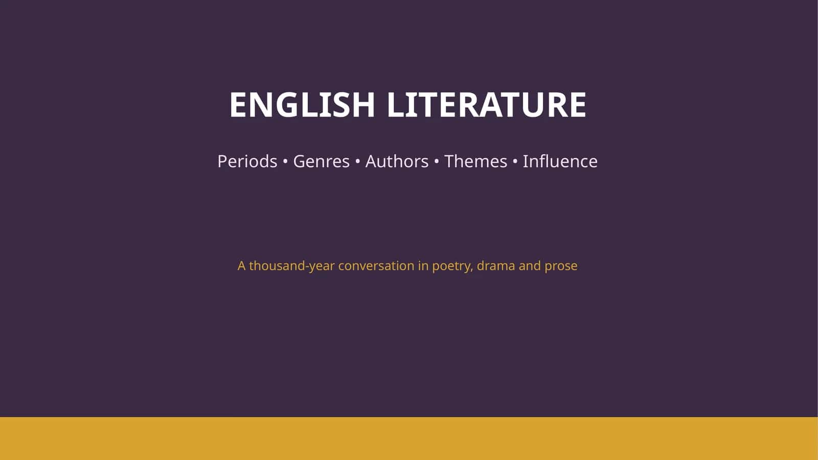 ENGLISH LITERATURE 1