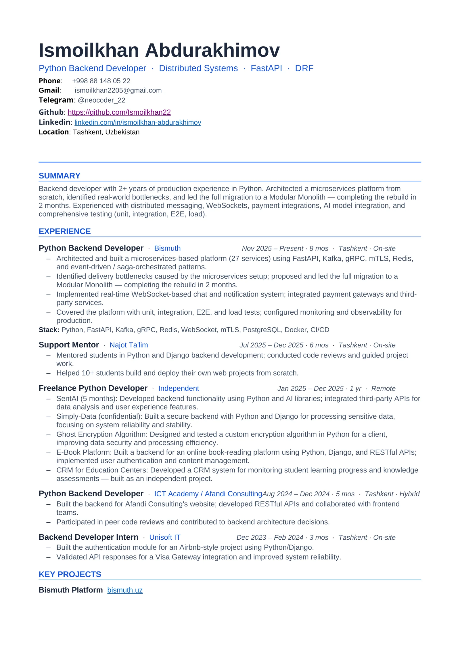 Python Backend Developer 1