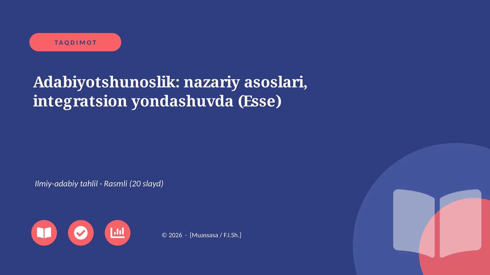 Adabiyotshunoslik: nazariy asoslari, integratsion yondashuvda (Esse) 1