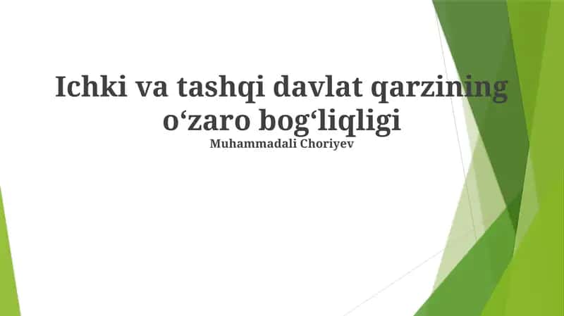 Ichki va tashqi davlat qarzining oʻzaro bogʻliqligi 1
