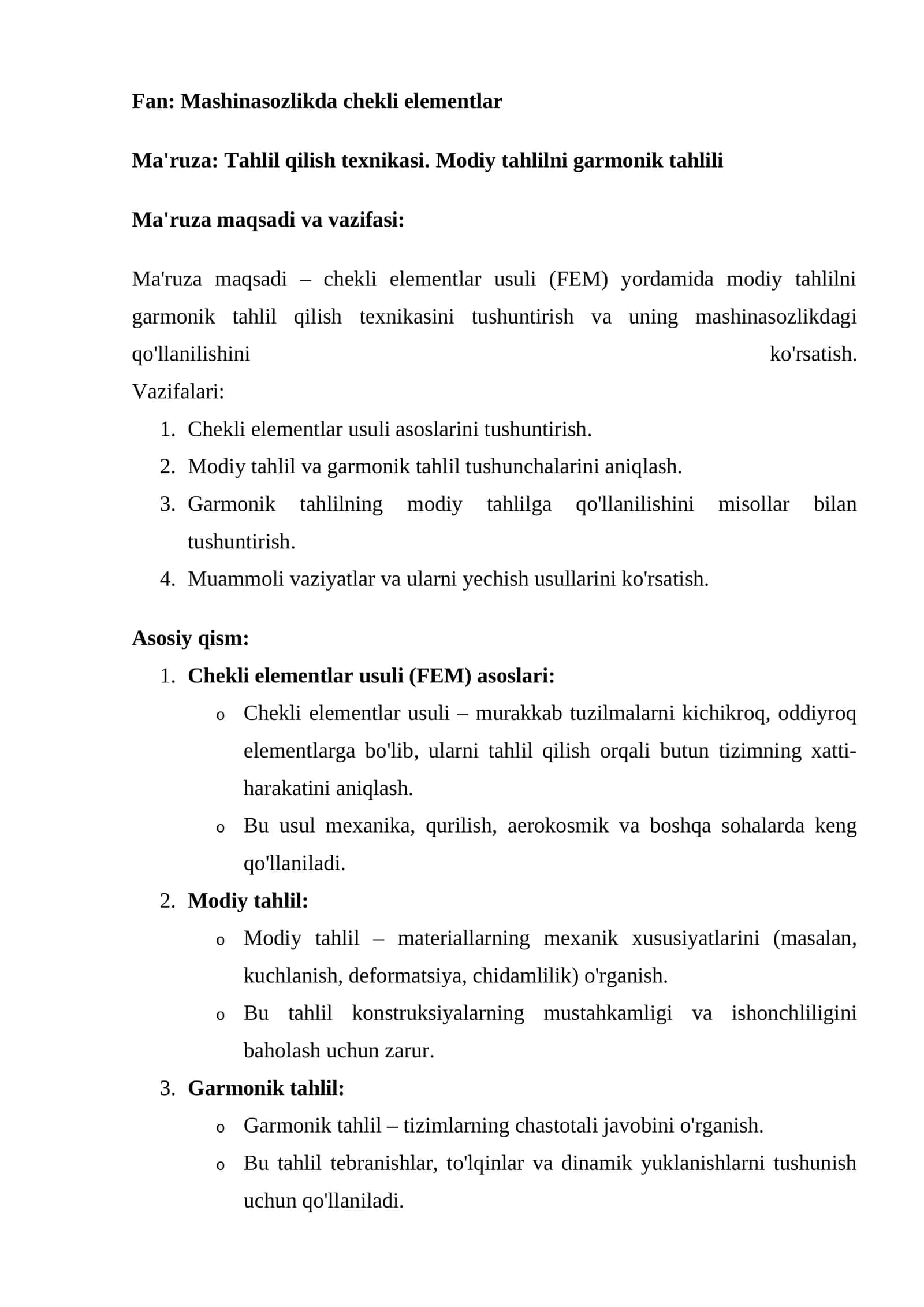 Mashinasozlikda chekli elementlar 1