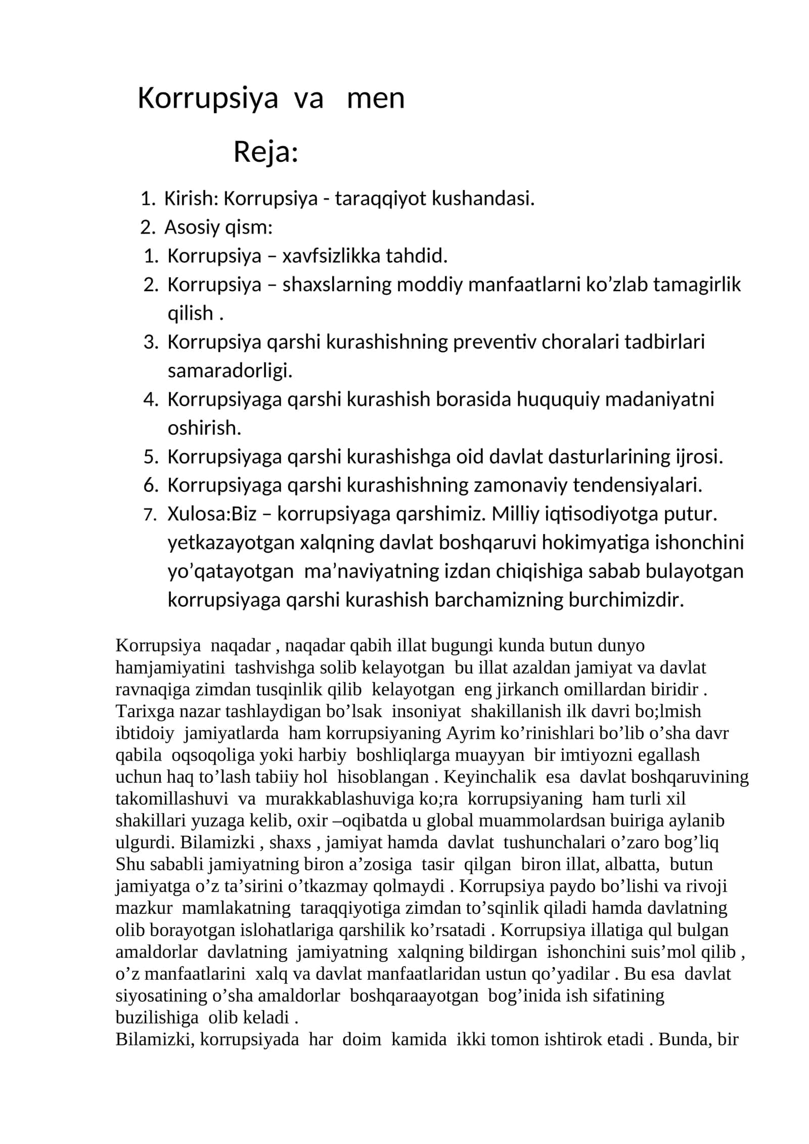 Korrupsiya va men 1