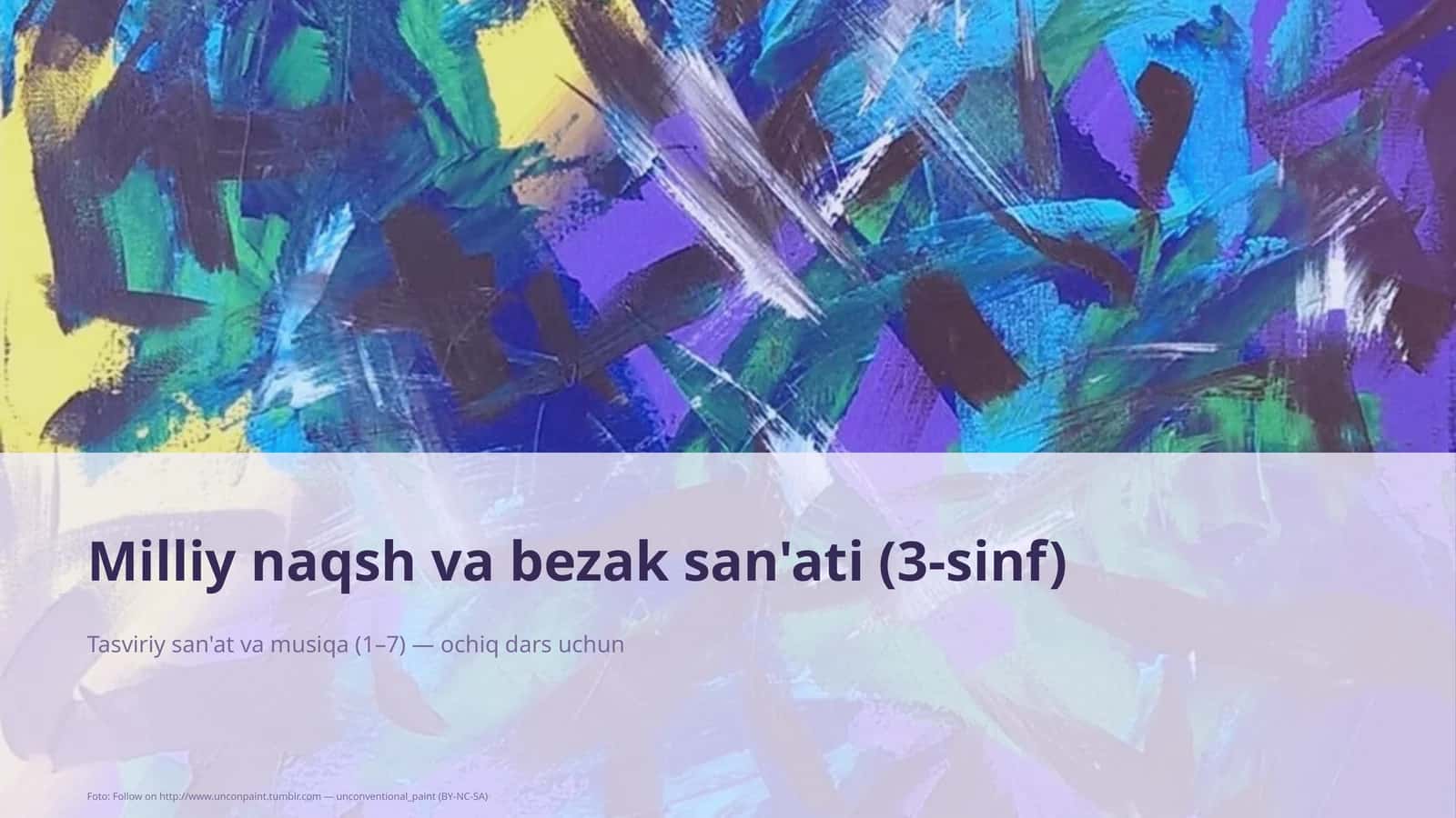 Milliy naqsh va bezak san'ati (3-sinf) 1