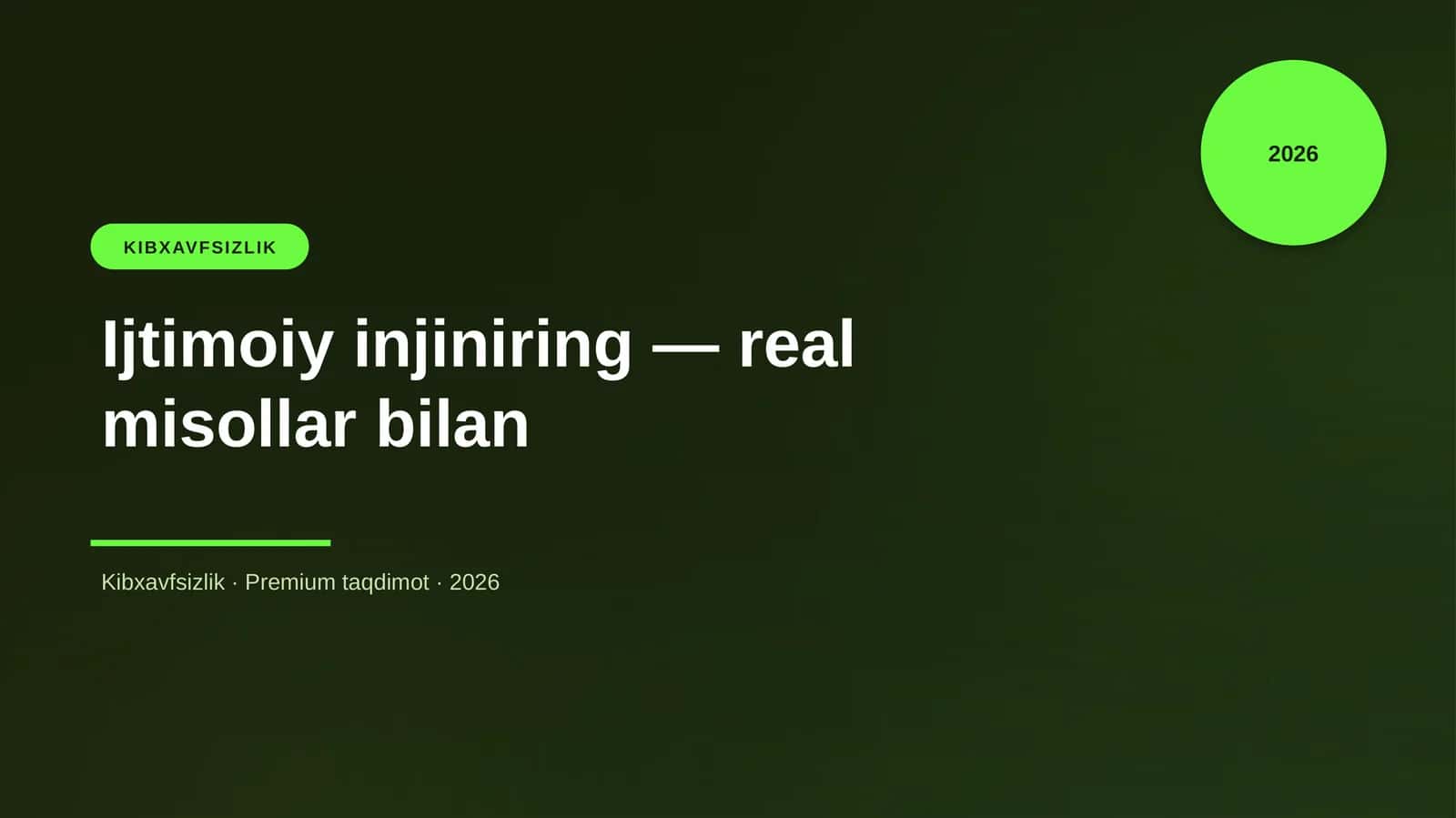 Ijtimoiy injiniring — real misollar bilan 1
