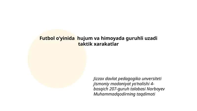 Futbol o‘yinida hujum va himoyada guruhli uzadi taktik xarakatlar 1