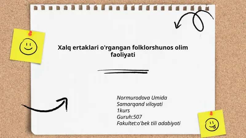 Xalq ertaklari o'rgangan folklorshunos olim faoliyati 1
