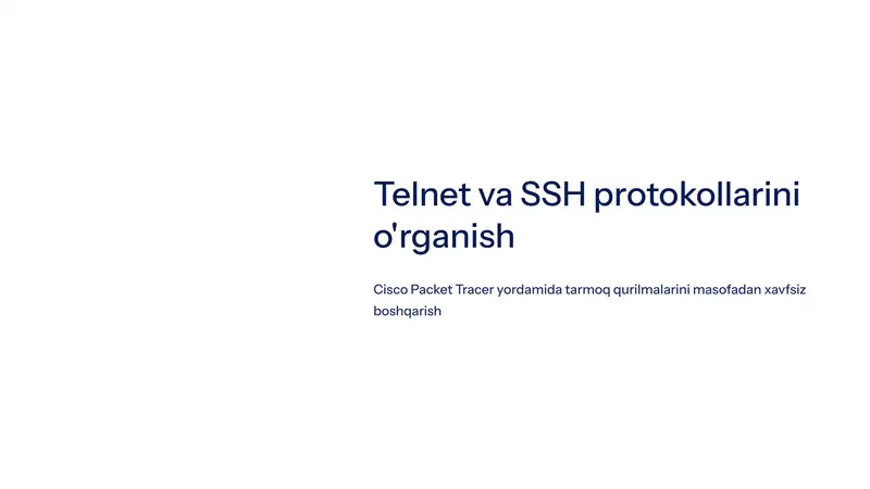 Telnet va SSH protokollarini o'rganish 1