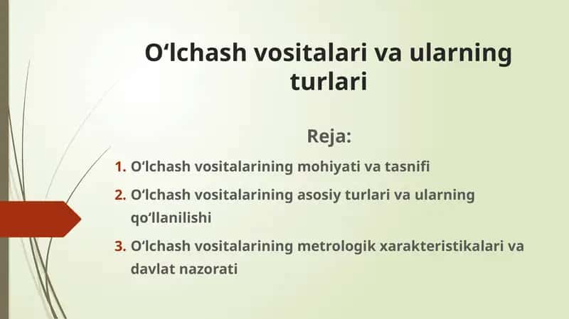 O‘lchash vositalari va ularning turlari 1