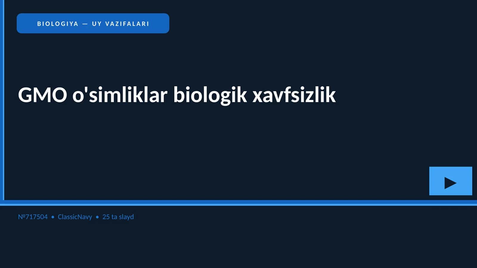 BIOLOGIYA — UY VAZIFALARI 1