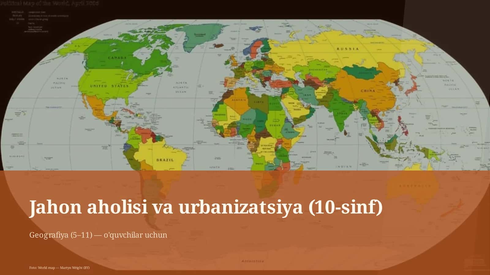 Jahon aholisi va urbanizatsiya (10-sinf) 1