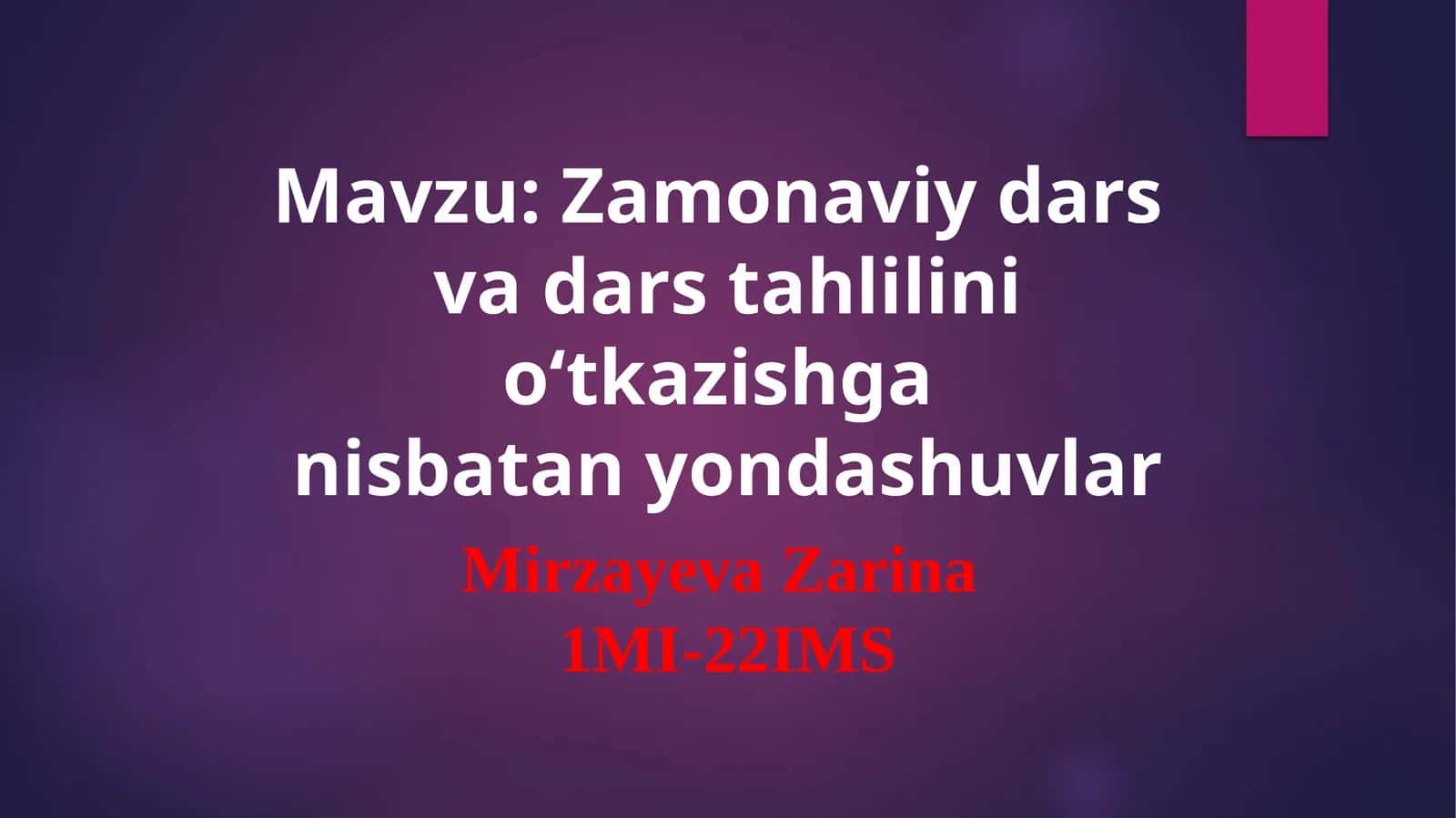Zamonaviydars 1