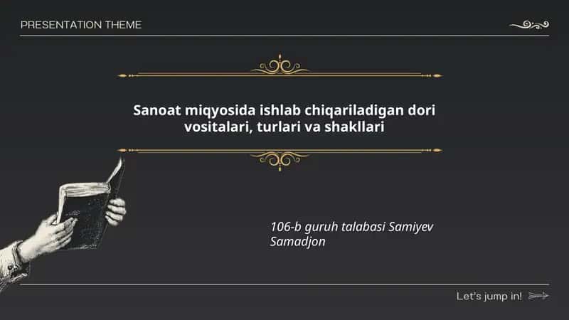 Sanoat miqyosida ishlab chiqariladigan dori vositalari, turlari va shakllari 1