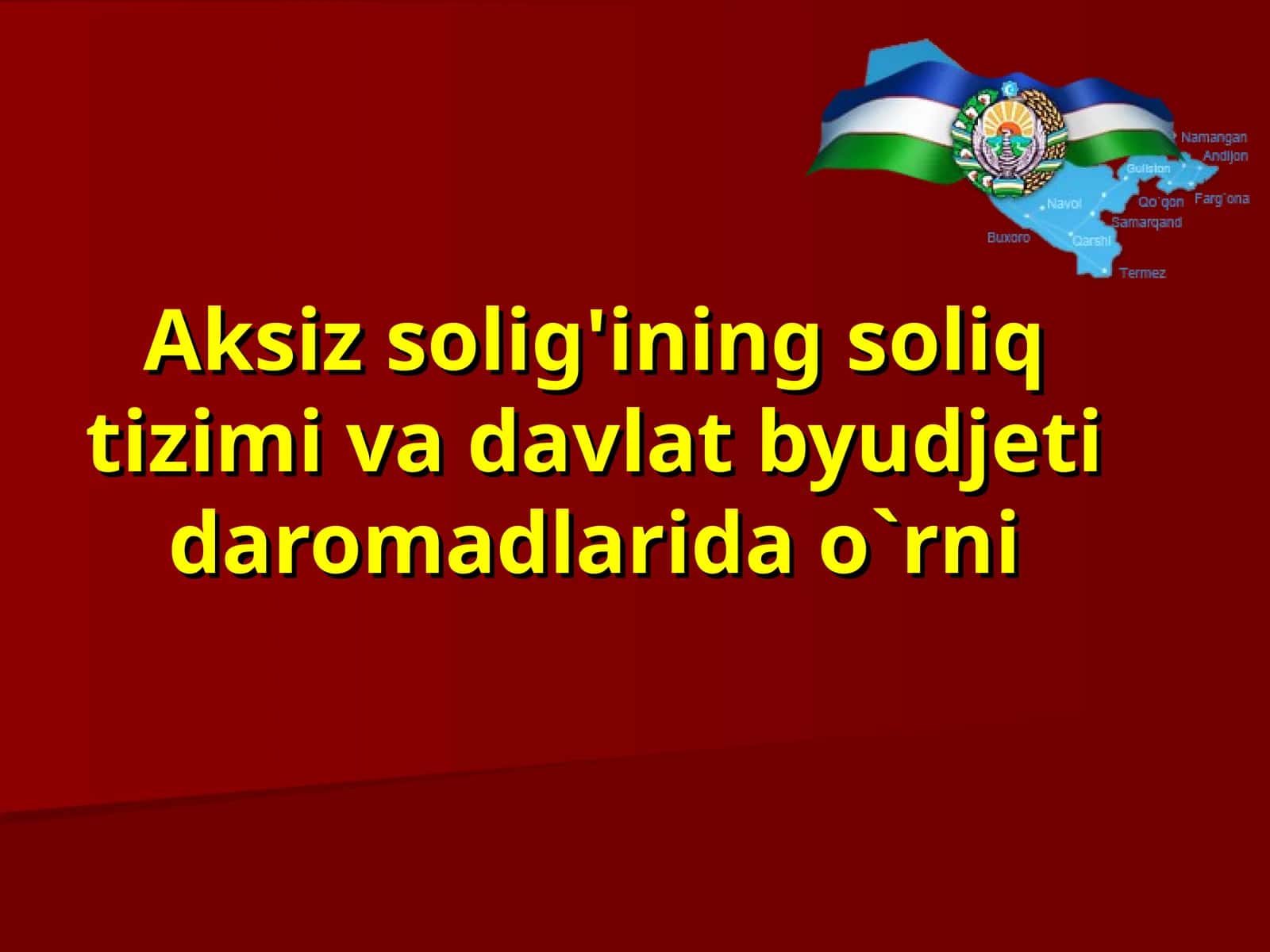 Aksiz solig'ining soliq tizimi va davlat byudjeti daromadlarida o`rni 1