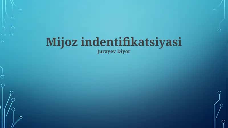 Mijoz indentifikatsiyasi 1