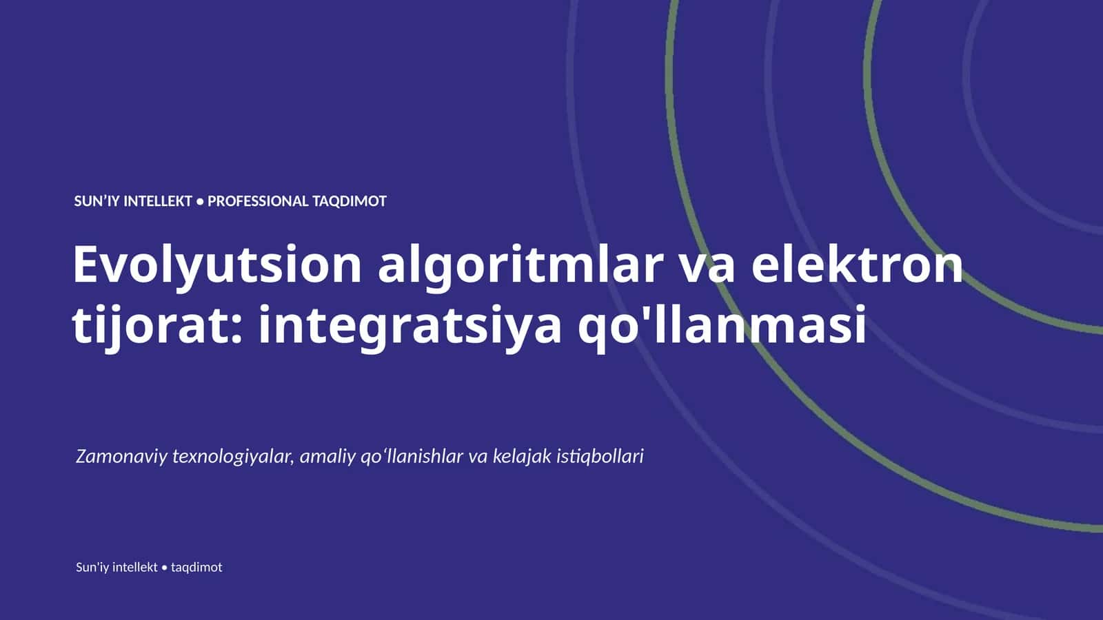 Evolyutsion algoritmlar va elektron tijorat: integratsiya qo'llanmasi 1