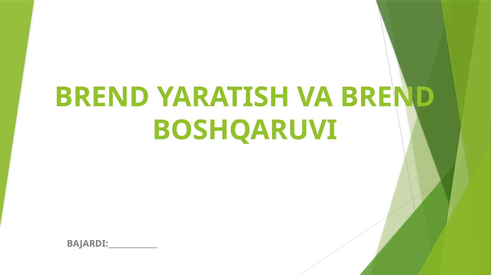 BREND YARATISH VA BREND BOSHQARUVI 1
