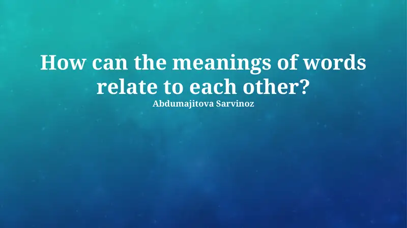 Figurative Language and Extended Meaning 1