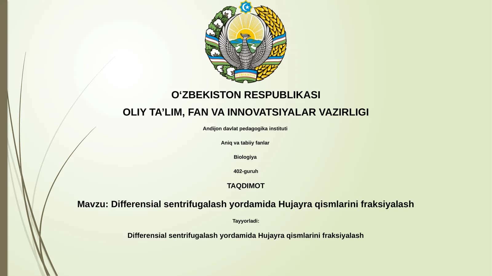 Differensial sentrifugalash yordamida Hujayra qismlarini fraksiyalash 1