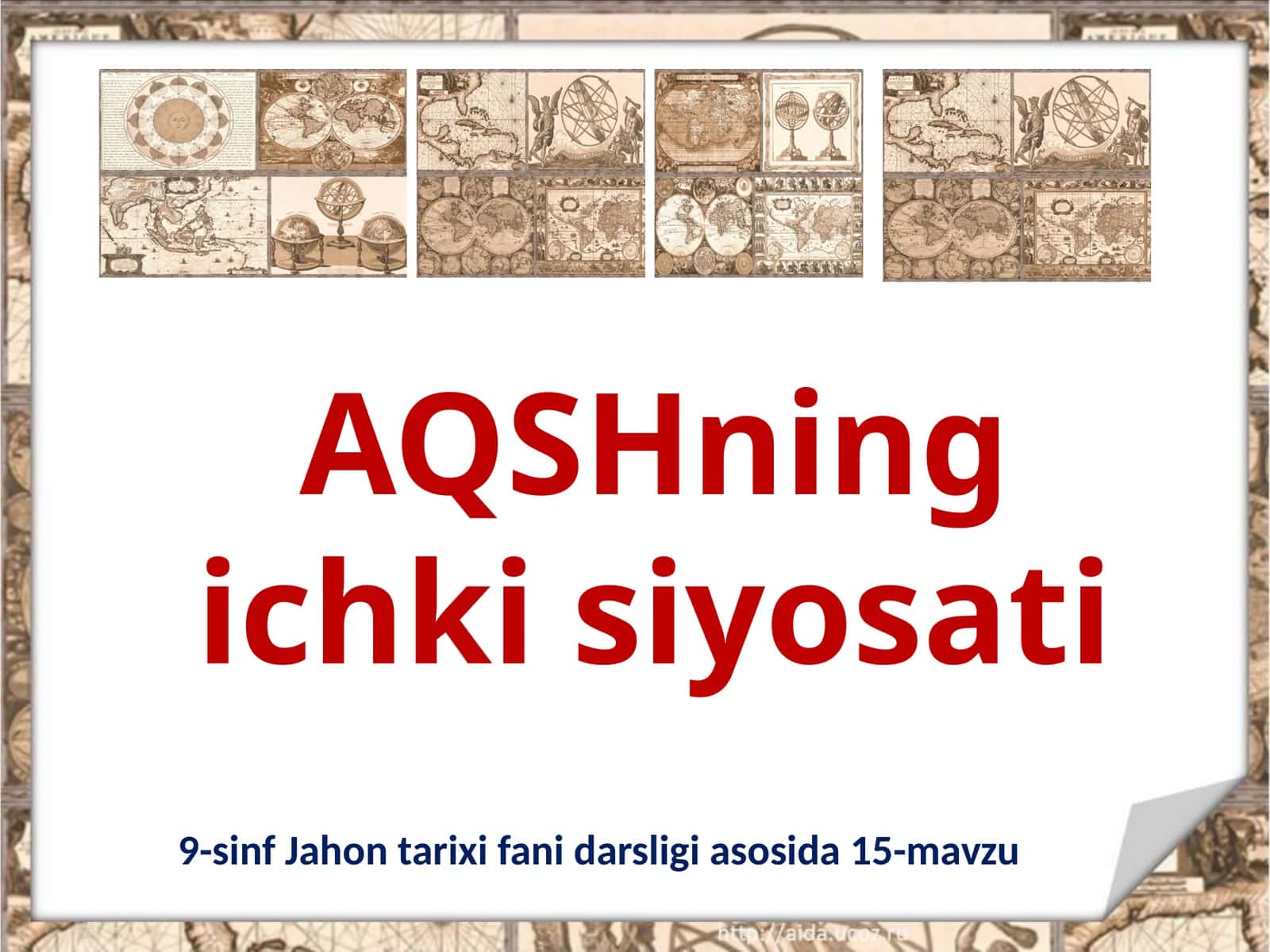 9-sinf Jahon tarixi fanidarsligi asosida 15-mavzu 1
