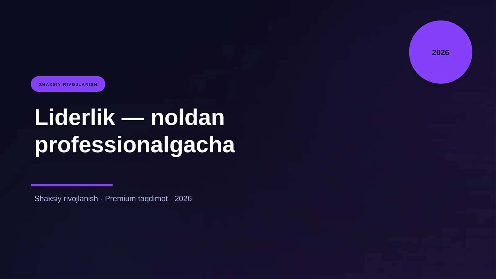 Liderlik — noldan professionalgacha 1