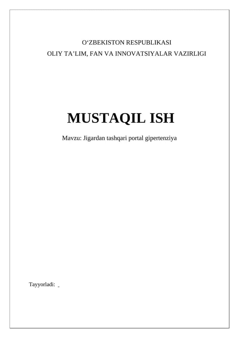 Jigardan tashqari portal gipertenziya 1