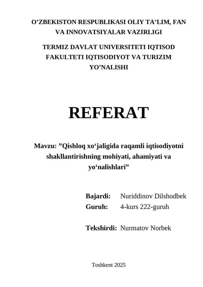 Qishloq xo’jaligida yer resurslaridan foydalanish bo’yicha islohotlar 1