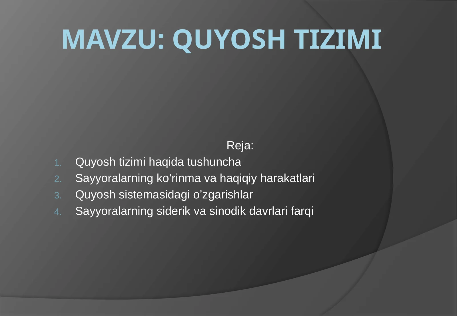 Quyosh tizimi 1