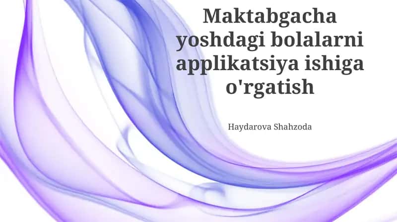Applikatsiya texnikasi asoslari 1