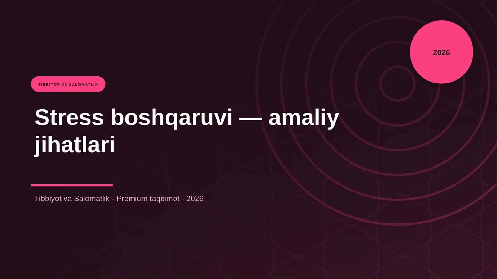 Stress boshqaruvi — amaliy jihatlari 1