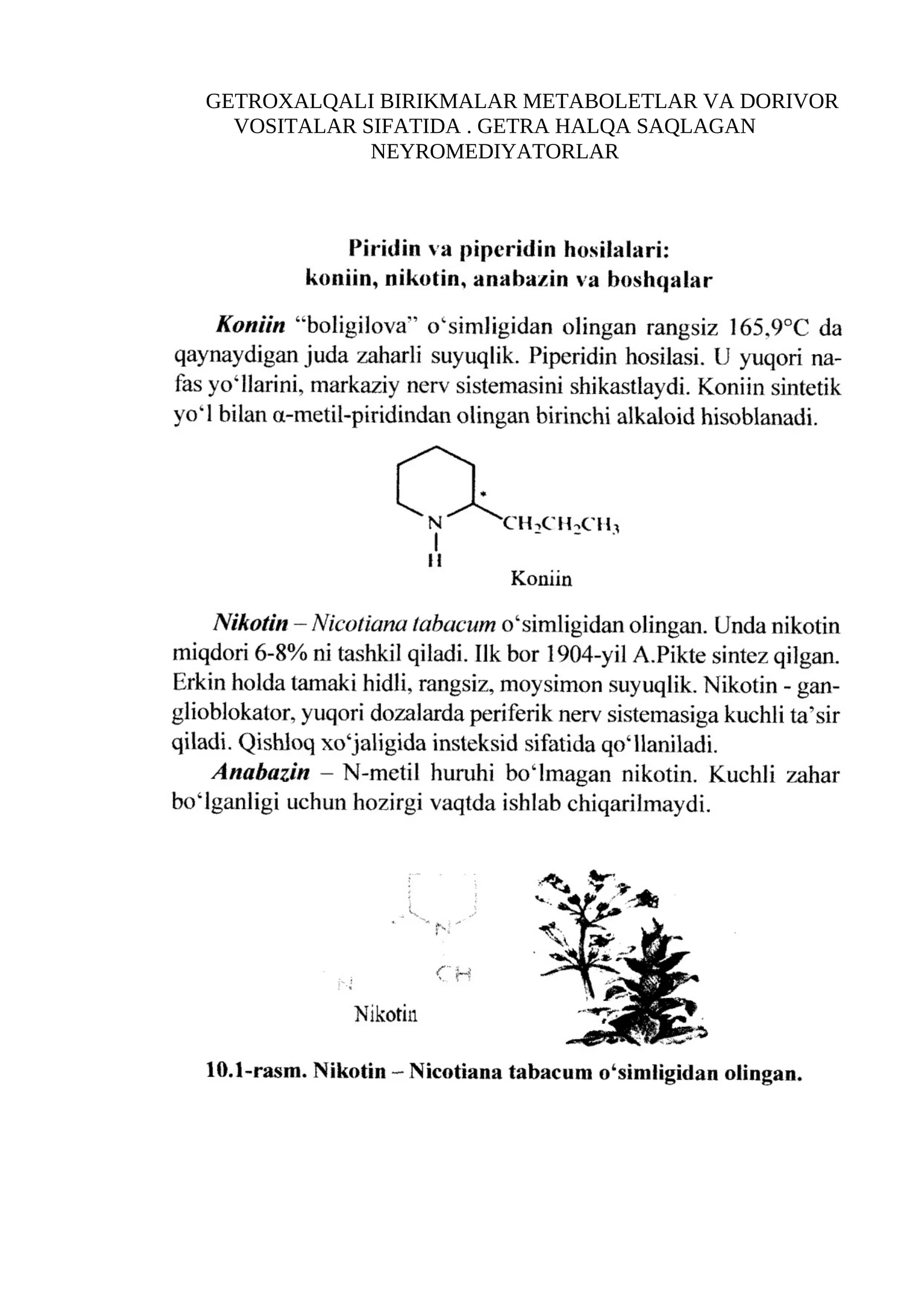 GETROXALQALI BIRIKMALAR METABOLETLAR VA DORIVOR VOSITALAR SIFATIDA 1