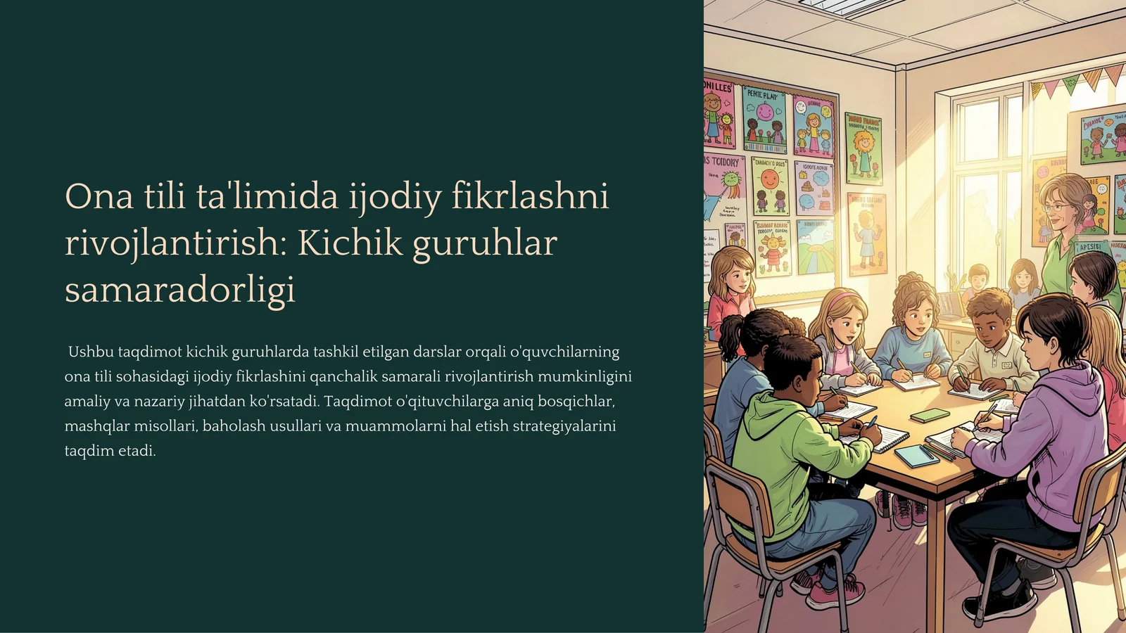Ona tili ta'limida ijodiy fikrlashni rivojlantirish: Kichik guruhlar samaradorligi 1